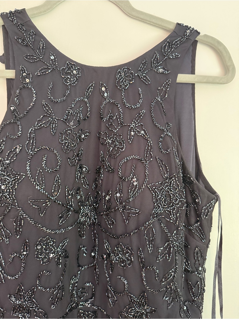 Adrianna Papell Gunmetal Beaded Maxi Dress - Picture 2 of 7